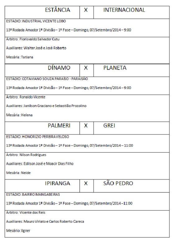 Arbitragem 13ª rodada Amadorão - 2